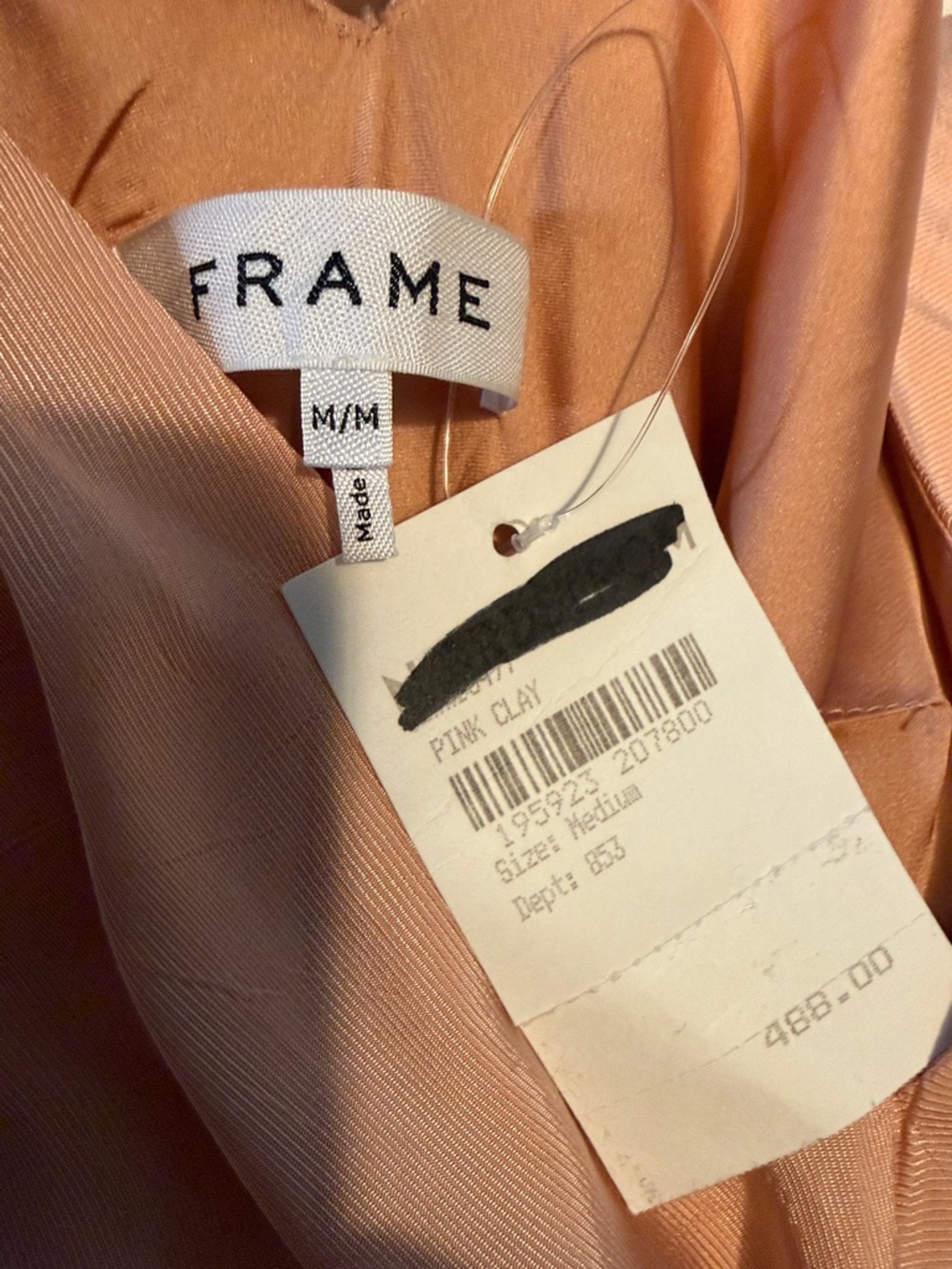 NWT Frame Nordstrom blush pink clay Slip Maxi Midi cocktail wedding dress M 6 8 - Picture 2 of 9
